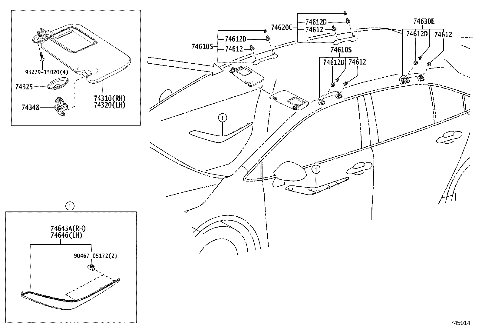 74232-02J90 PANEL, FRONT ARMREST BASE, UPPER LH product image