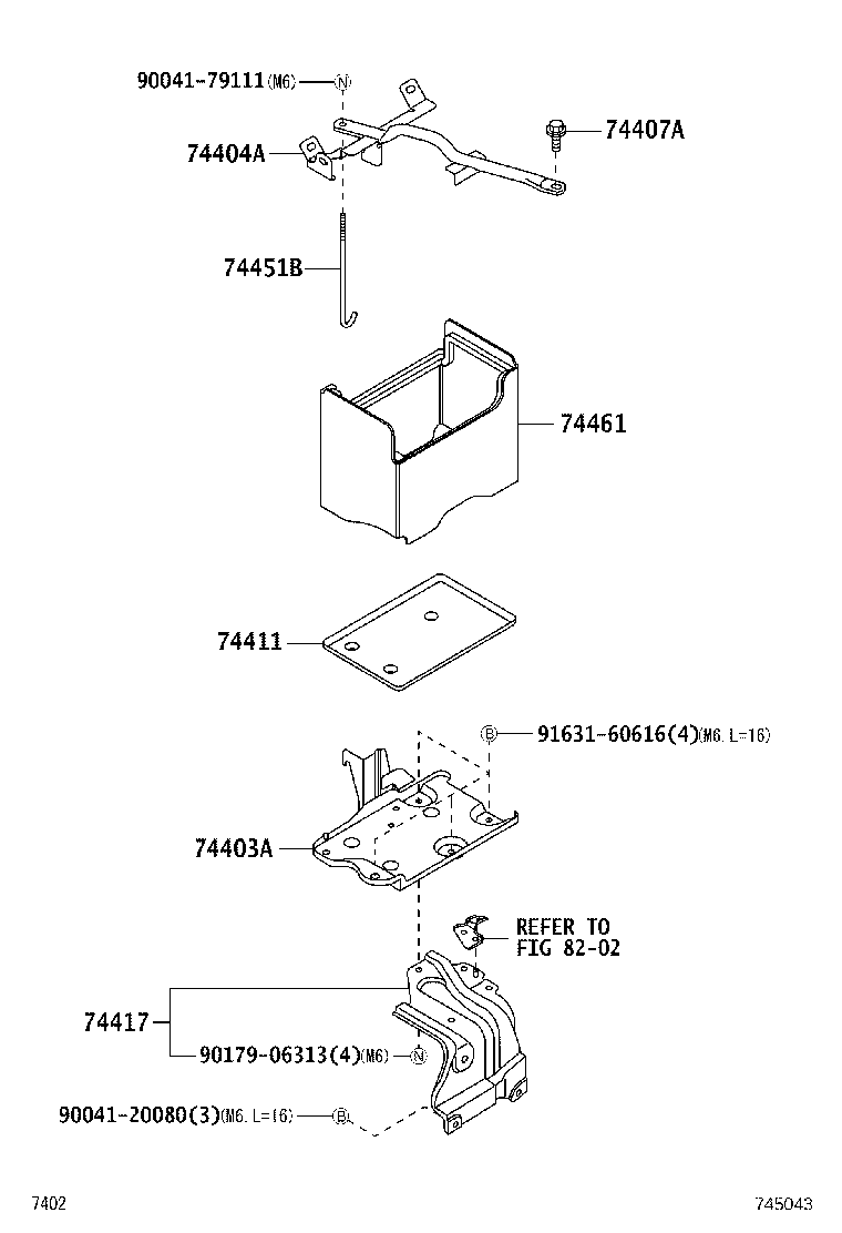 74403-B2060 CARRIER SUB-ASSY, BATTERY product image