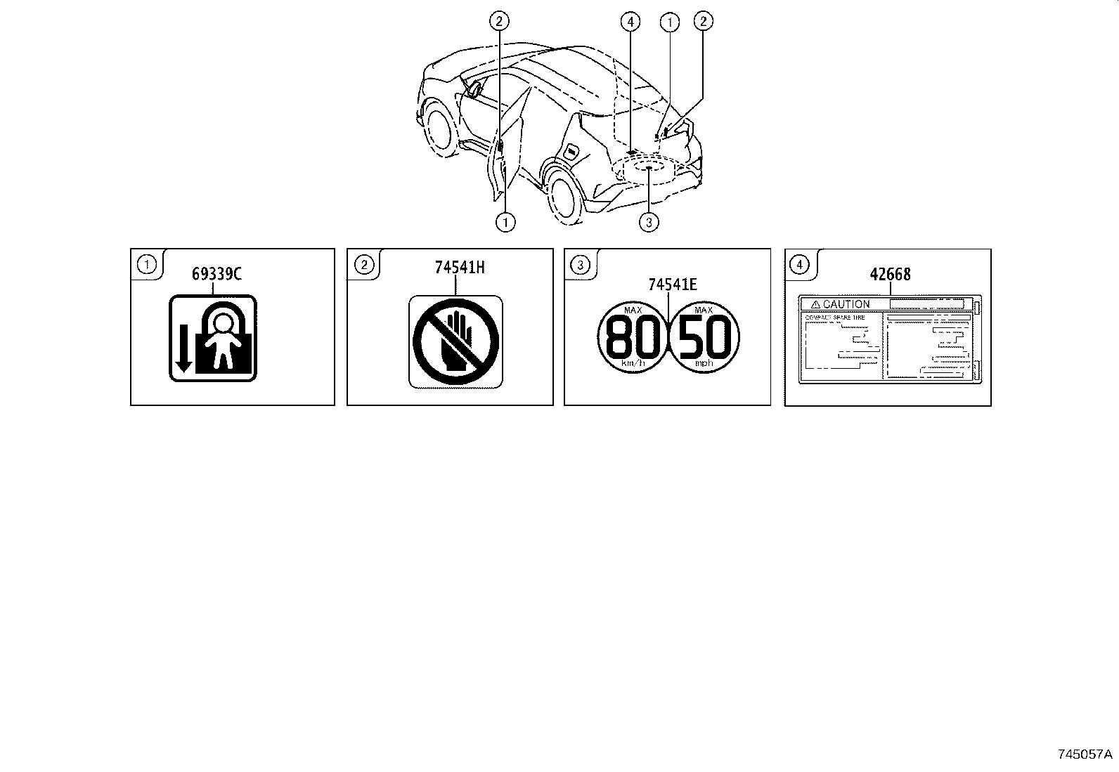 74541-10090 PLATE, BODY CAUTION product image