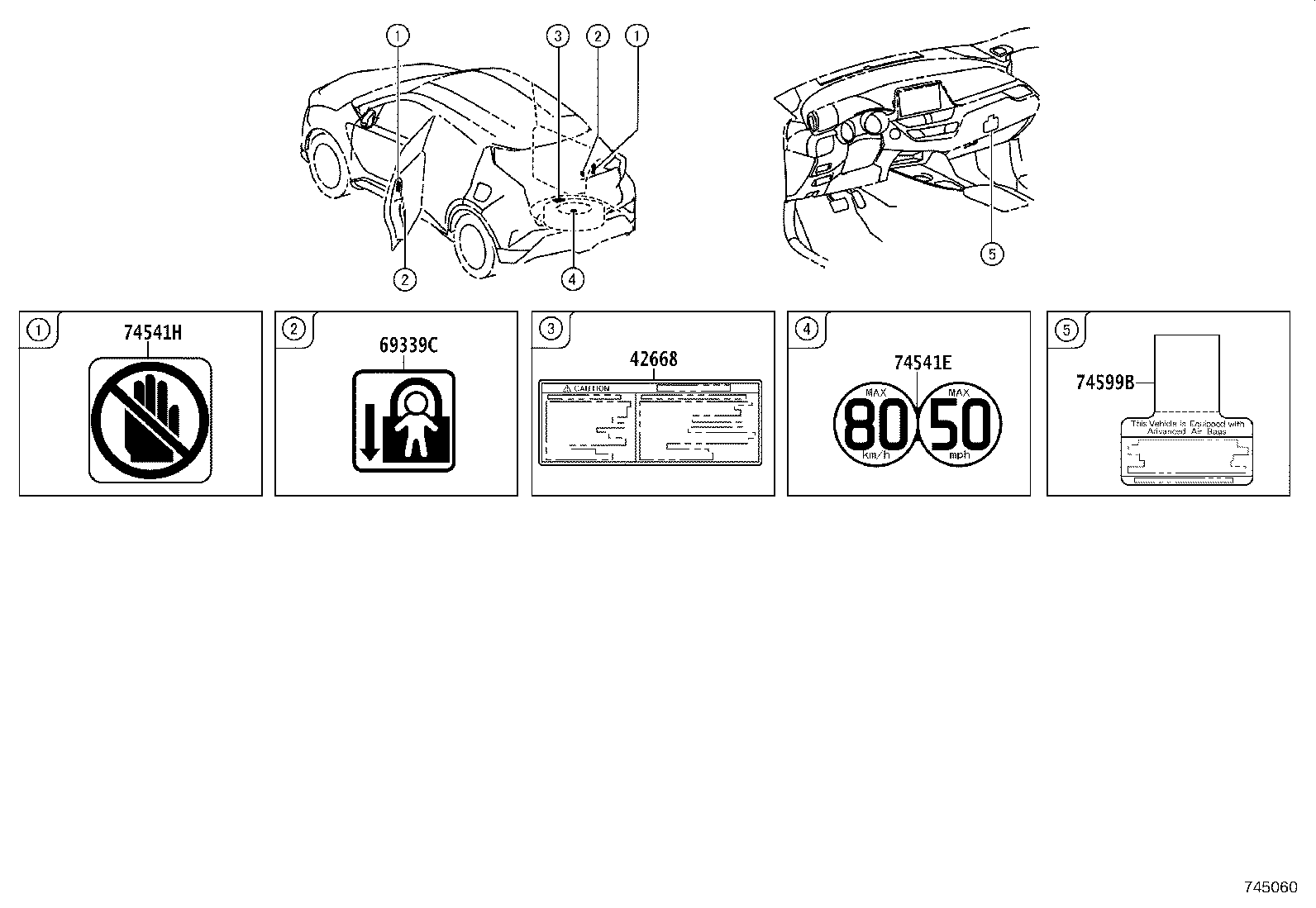 42661-10550 LABEL, TIRE PRESSURE INFORMATION product image