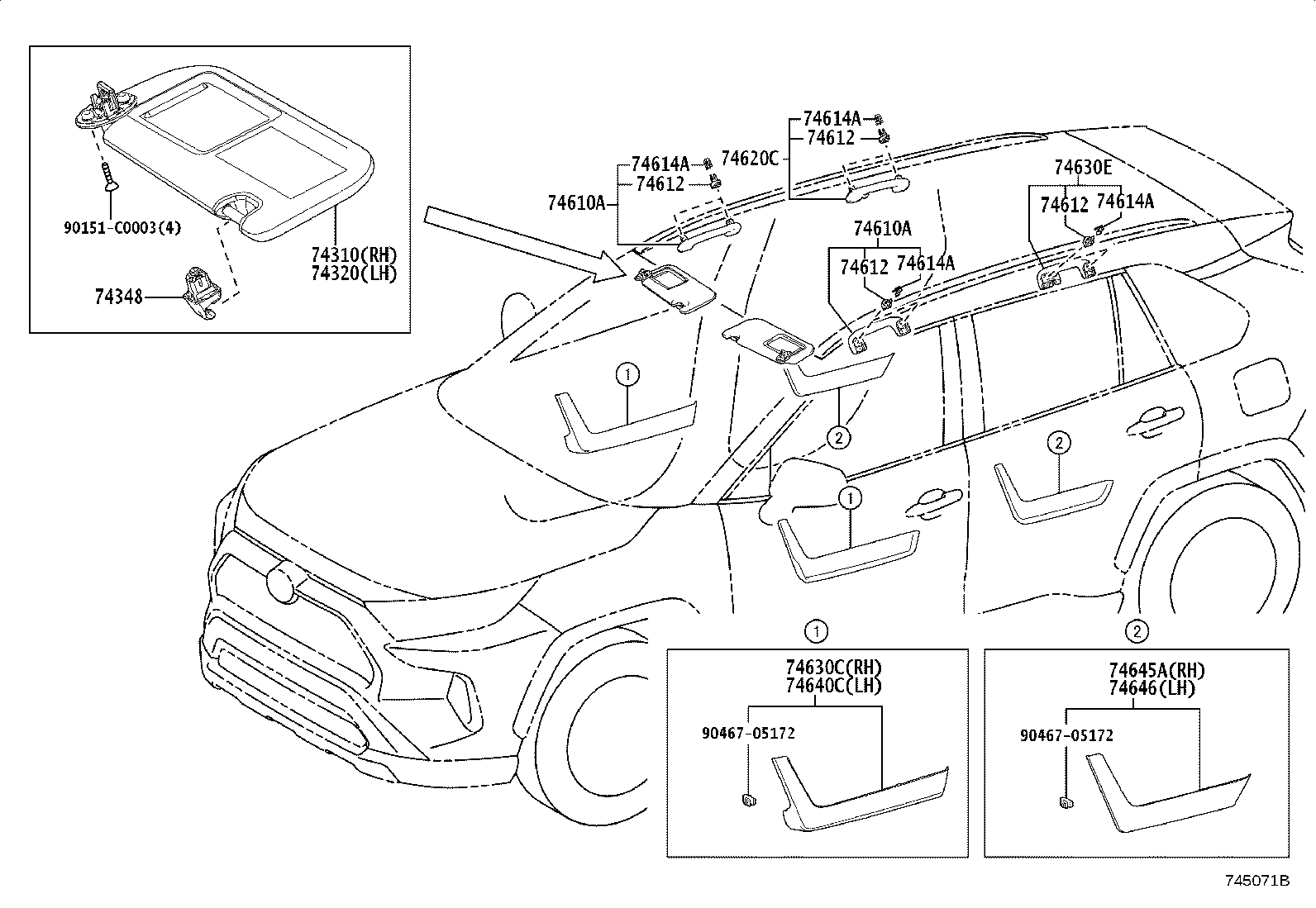 74232-YK040 PANEL, FRONT ARMREST BASE, UPPER LH product image