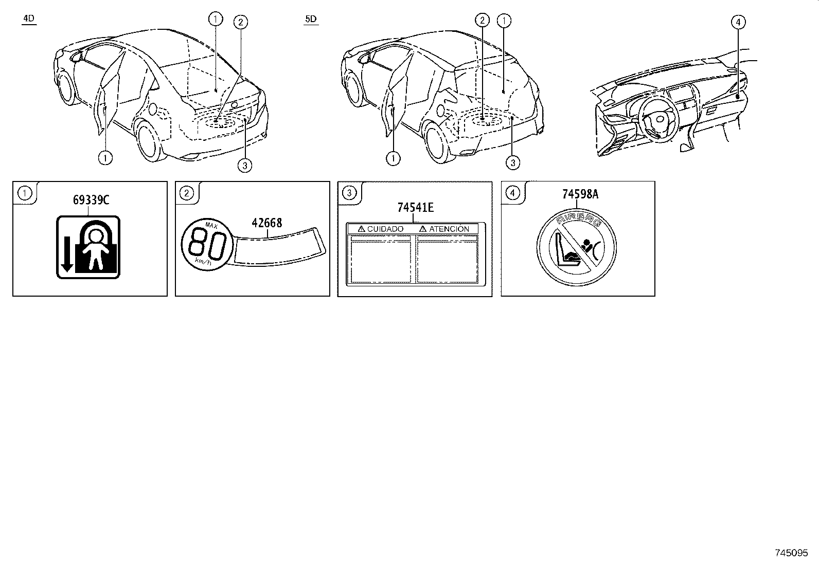 42661-0DB80 LABEL, TIRE PRESSURE INFORMATION product image