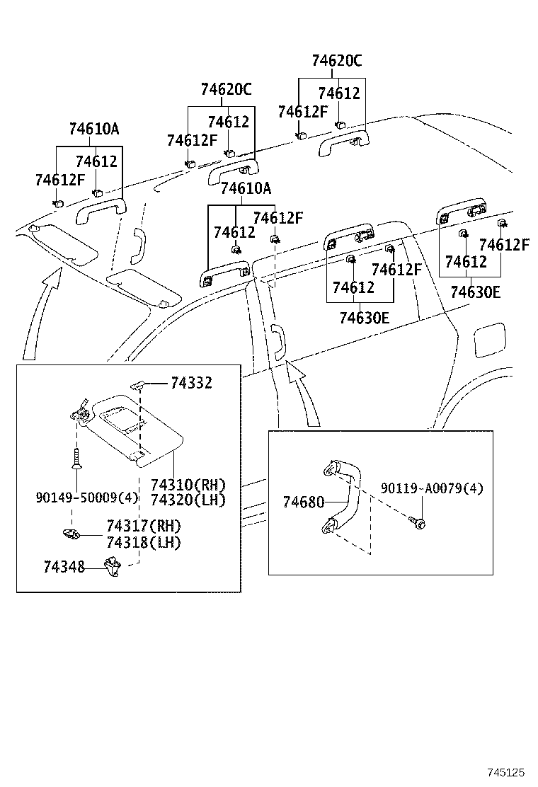 74272-08010 PANEL, REAR DOOR ARMREST BASE, UPPER LH product image