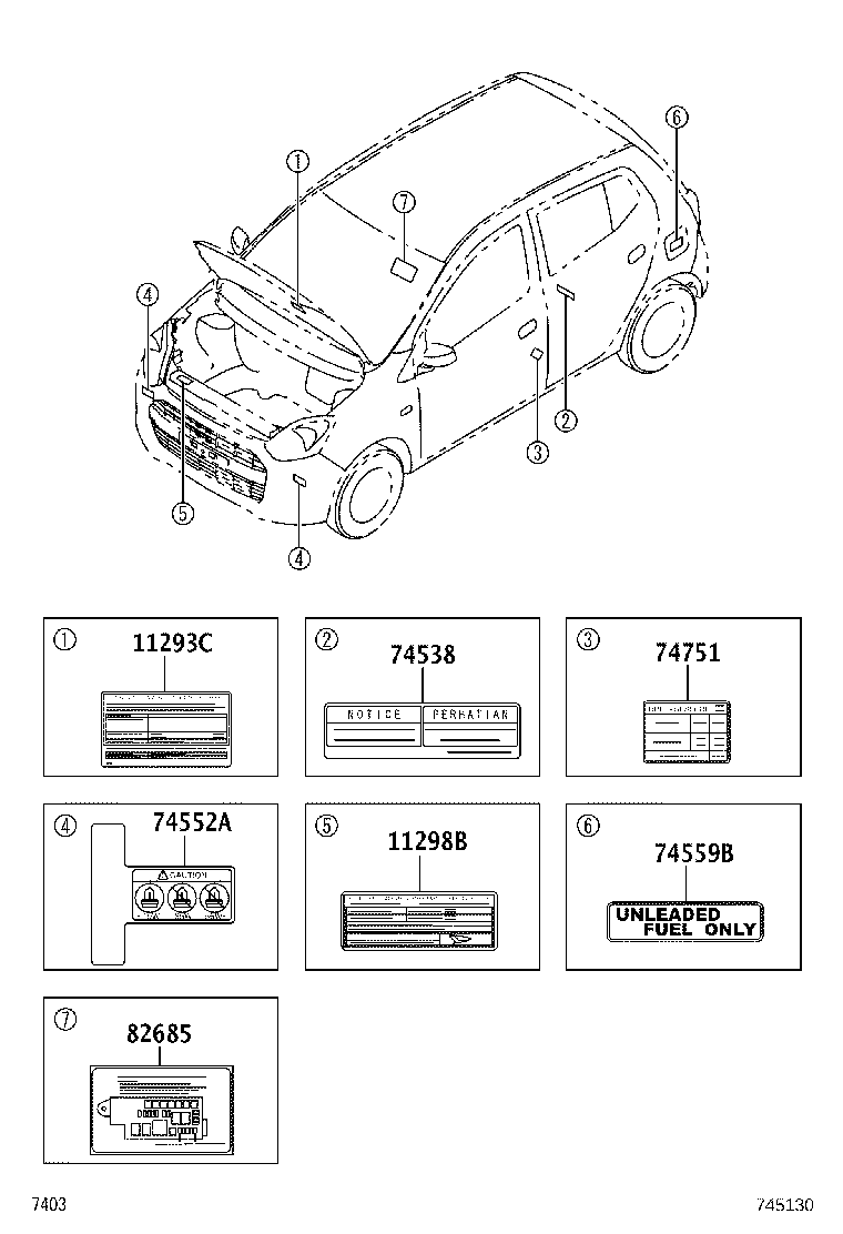 42661-BZ640 LABEL, TIRE PRESSURE INFORMATION product image