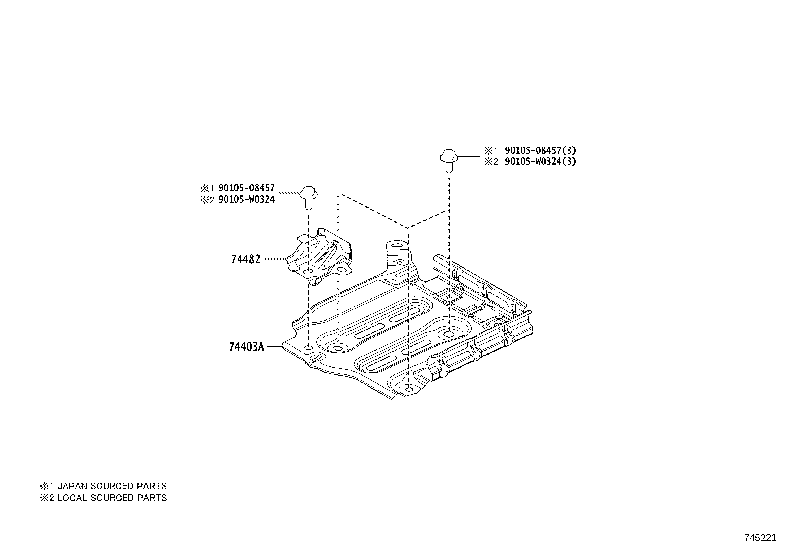 74405-K2010 CLAMP SUB-ASSY, BATTERY, NO.2 product image