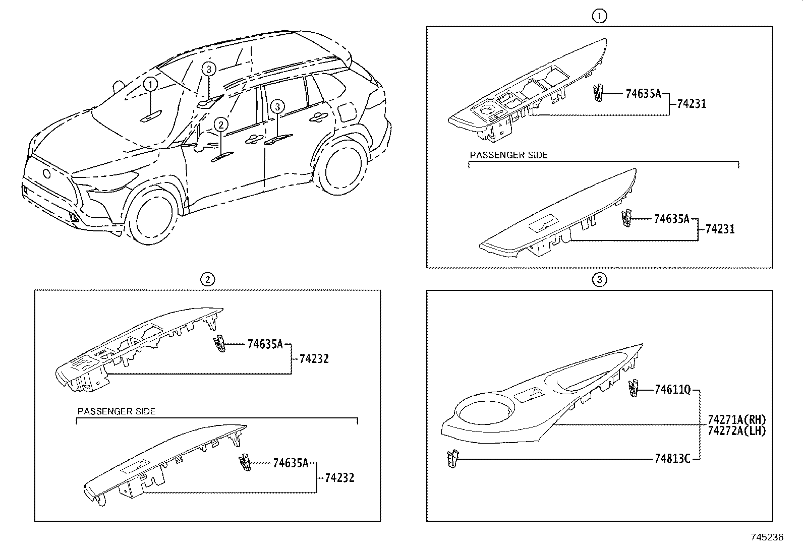 69285-0A040 HANDLE, DOOR PULL product image