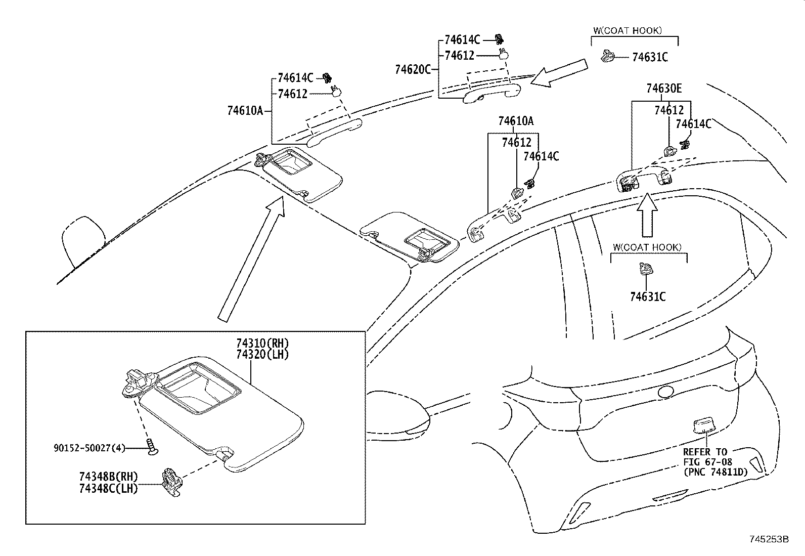 74232-K0070-C0 PANEL, FRONT ARMREST BASE, UPPER LH product image