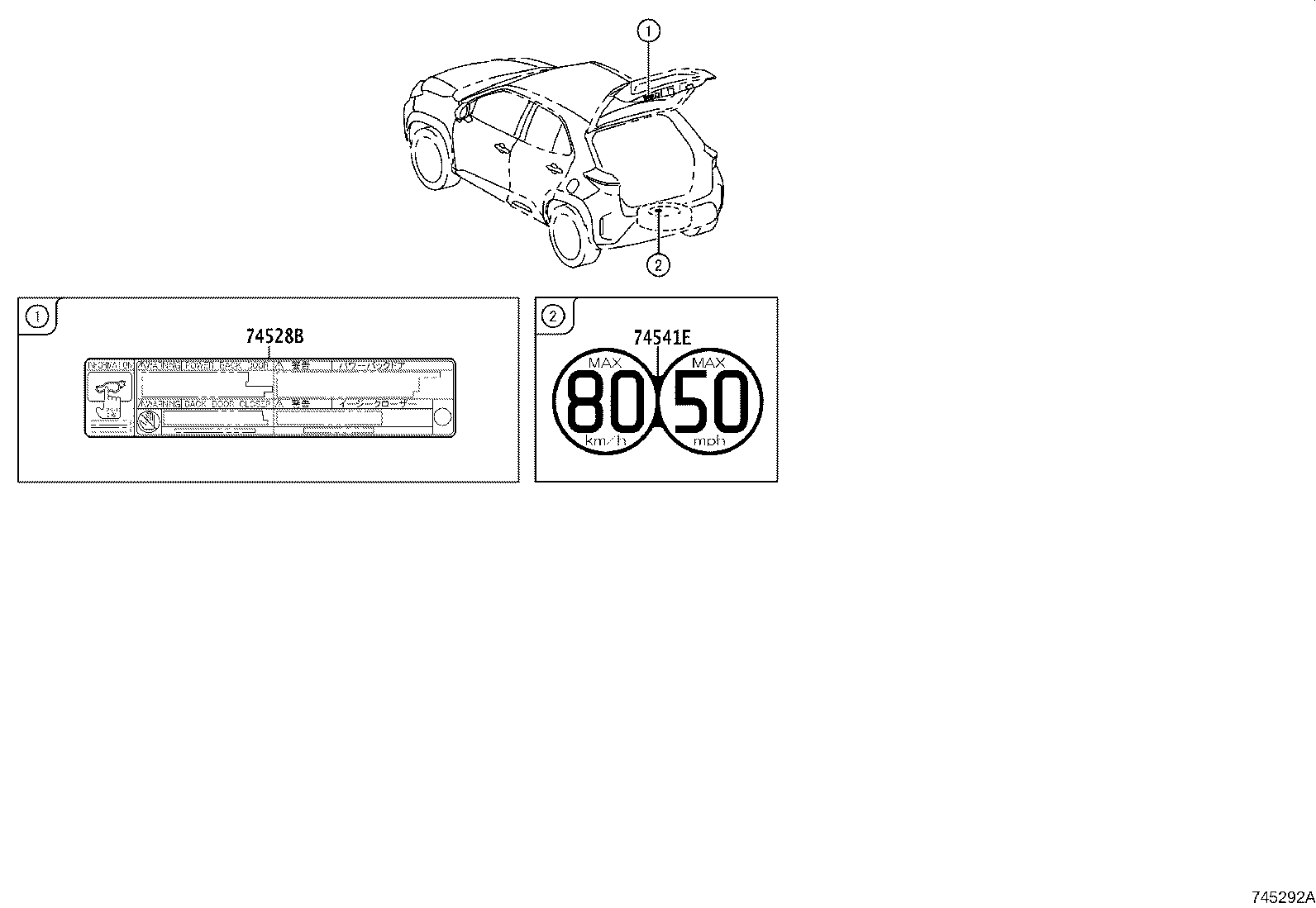 74528-78010 LABEL, BACK DOOR CAUTION product image