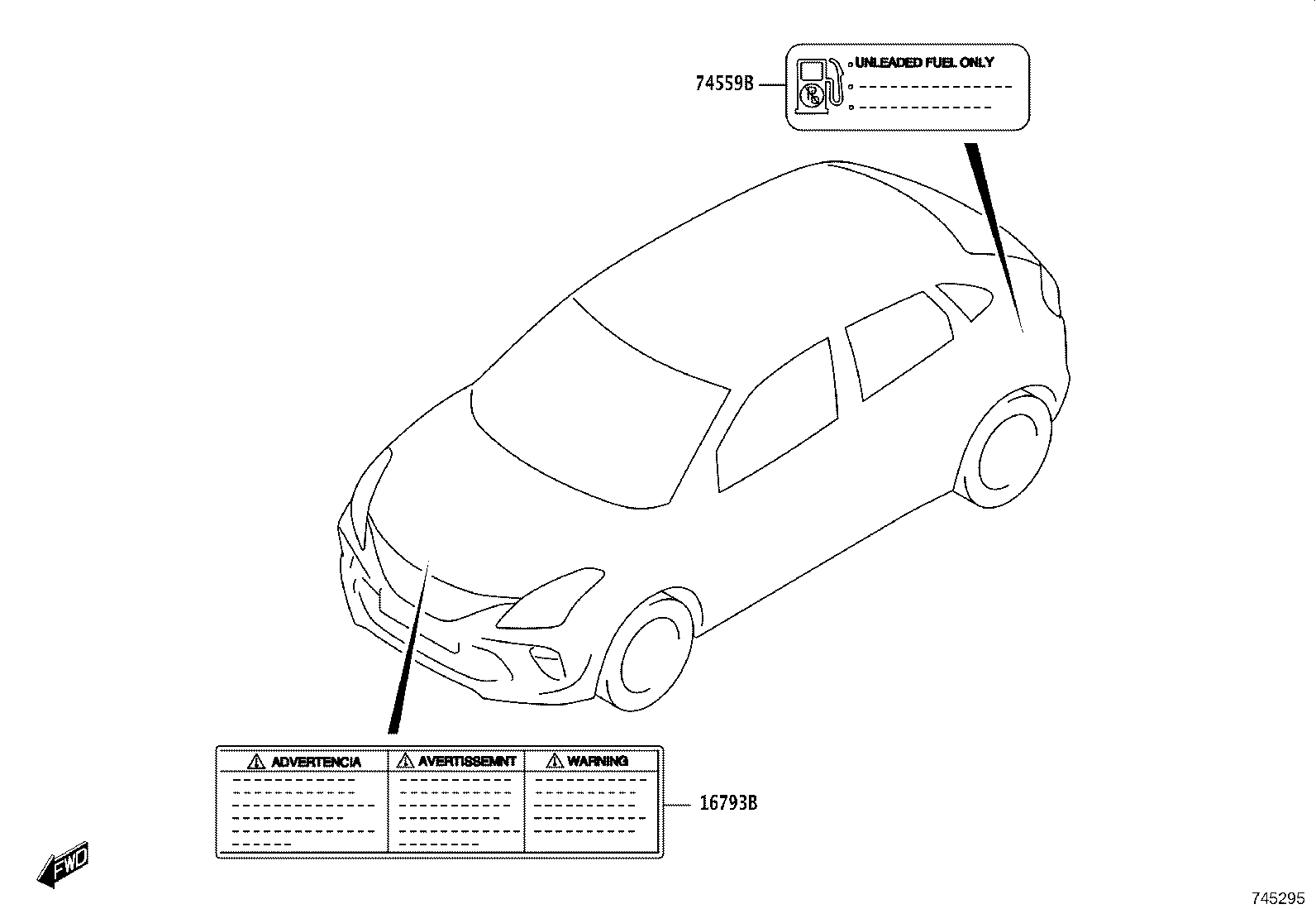 42661-WC002 LABEL, TIRE PRESSURE INFORMATION product image