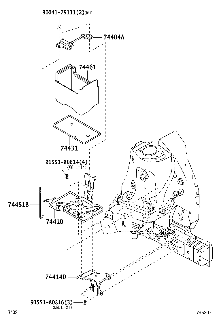 74411-B1040 TRAY, BATTERY product image