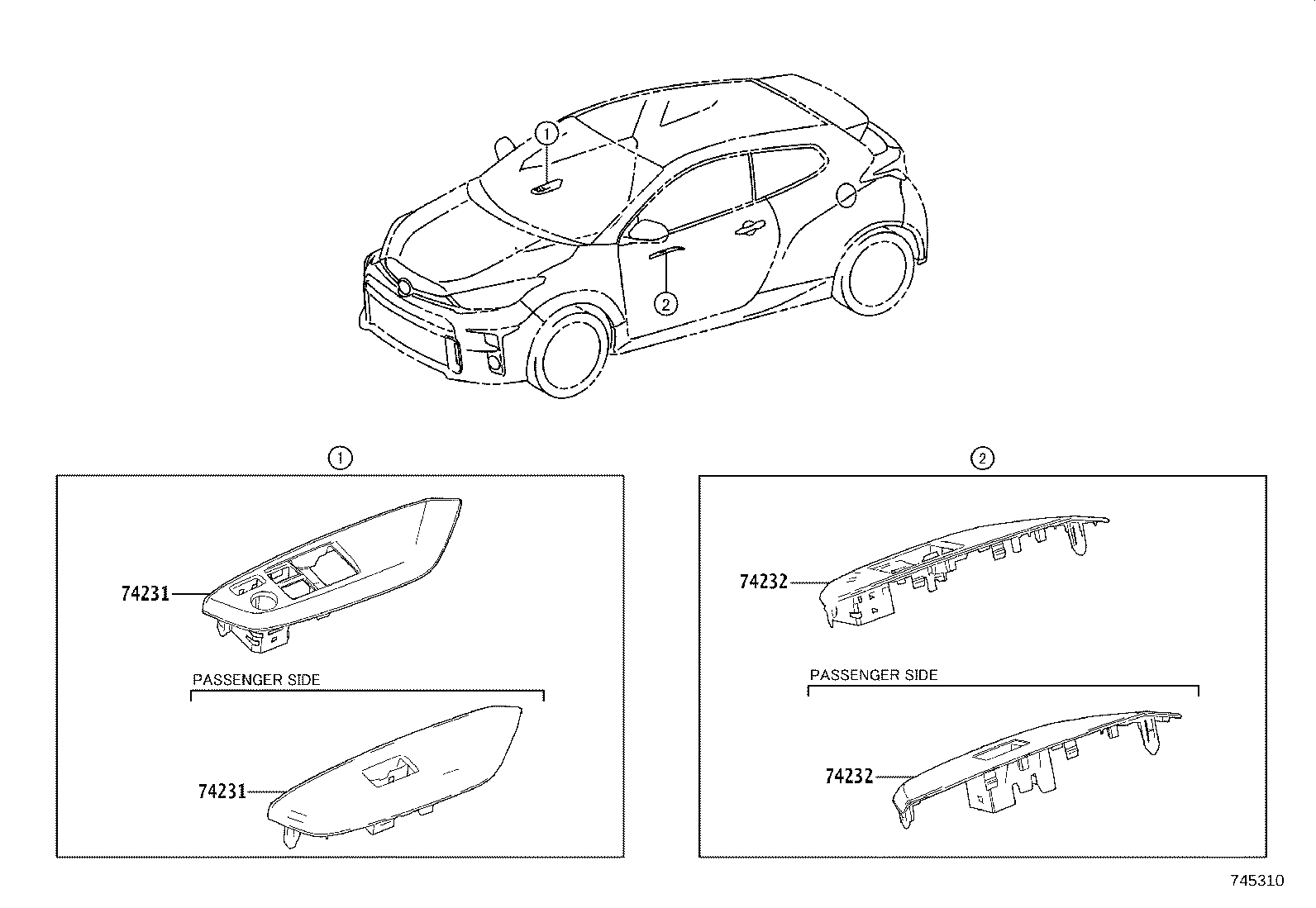 74348-47010-C0 HOLDER, VISOR, RH product image