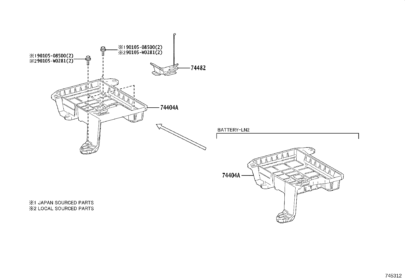 74405-02100 CLAMP, BATTERY, NO.2 product image