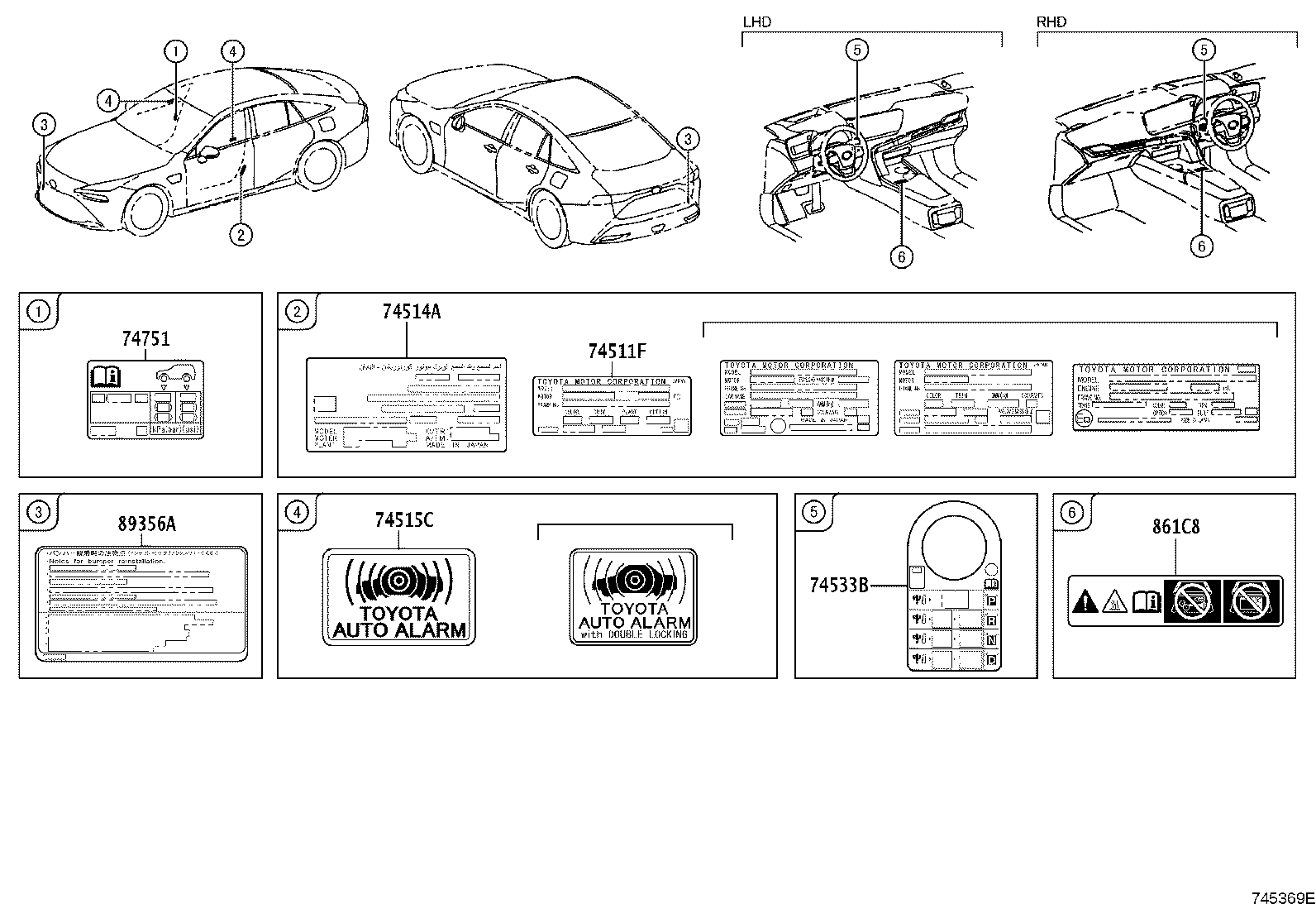 42661-62060 LABEL, TIRE PRESSURE INFORMATION product image