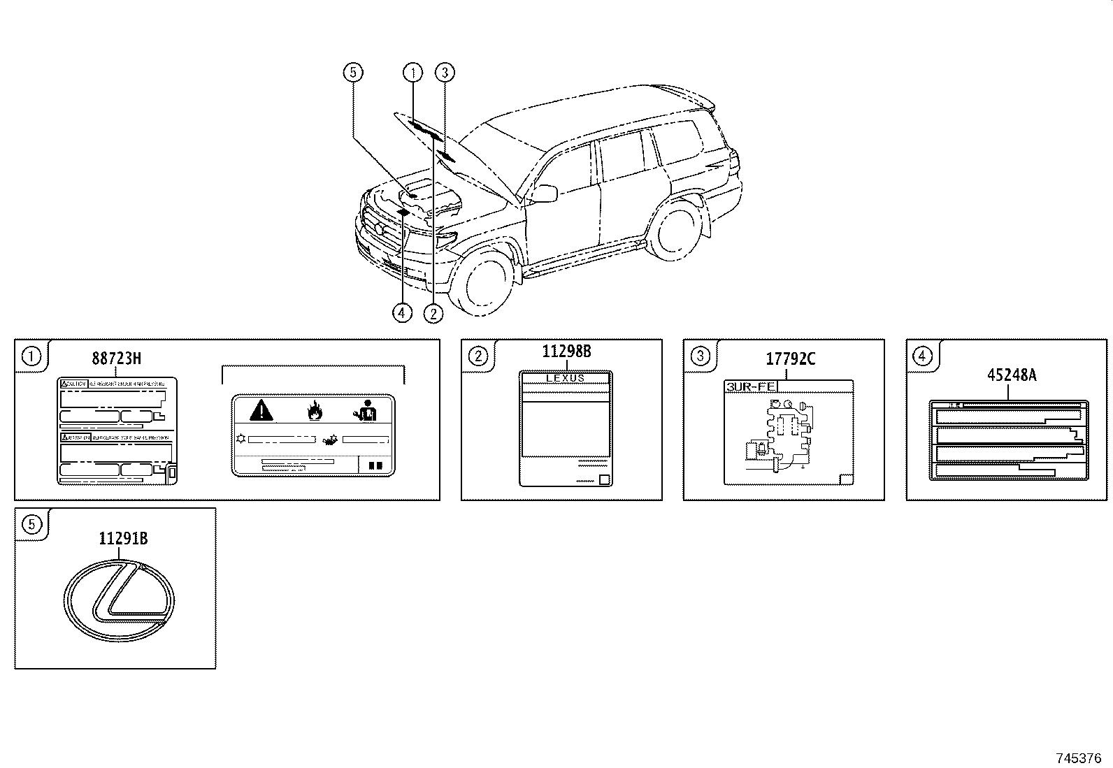 74544-60331 PLATE, REAR SEAT CAUTION product image
