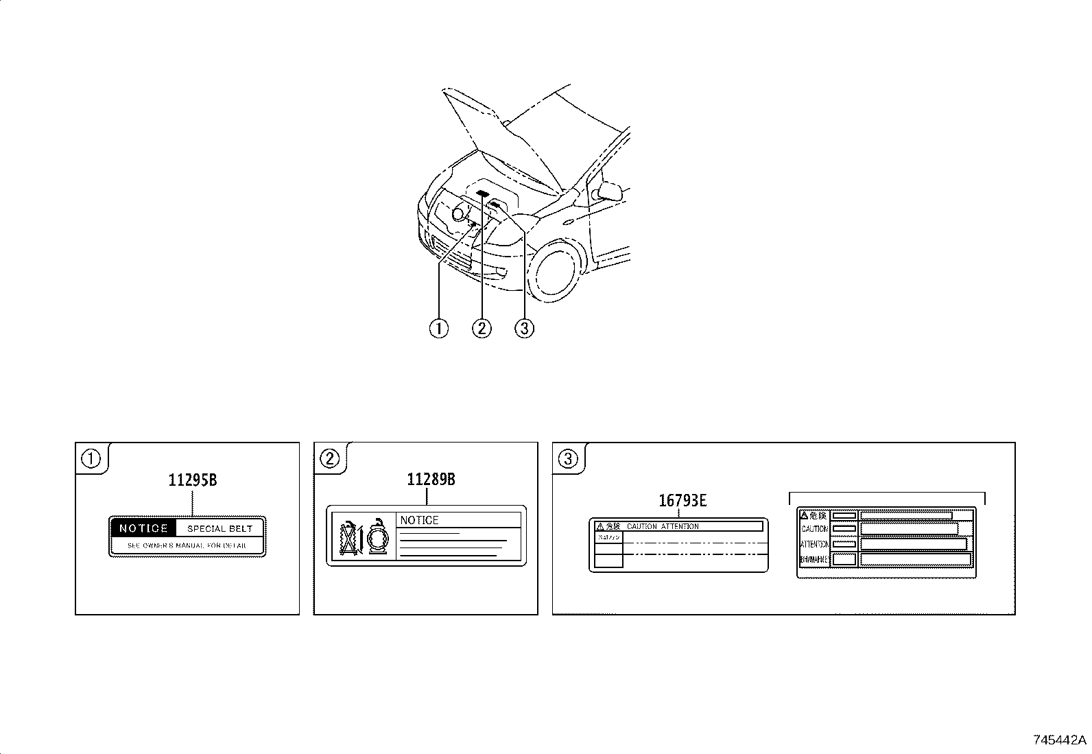 Toyota 11285-33040 LABEL, COOLANT SYSTEM NOTICE