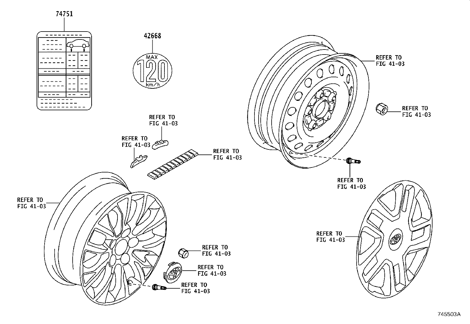 42661-WC004 LABEL, TIRE PRESSURE INFORMATION product image
