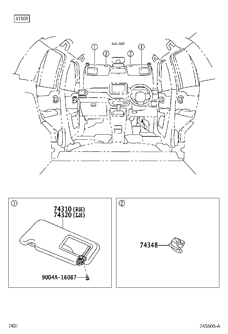 Toyota 74348-BZ080-B0 HOLDER, VISOR