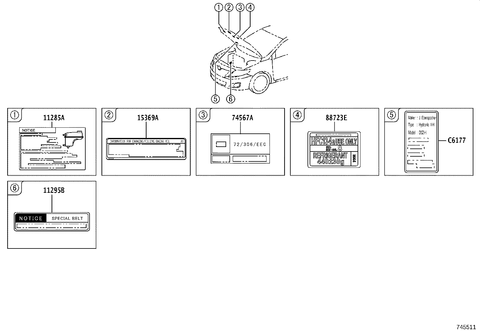 87529-02060 LABEL, A/C FILTER INFORMATION product image