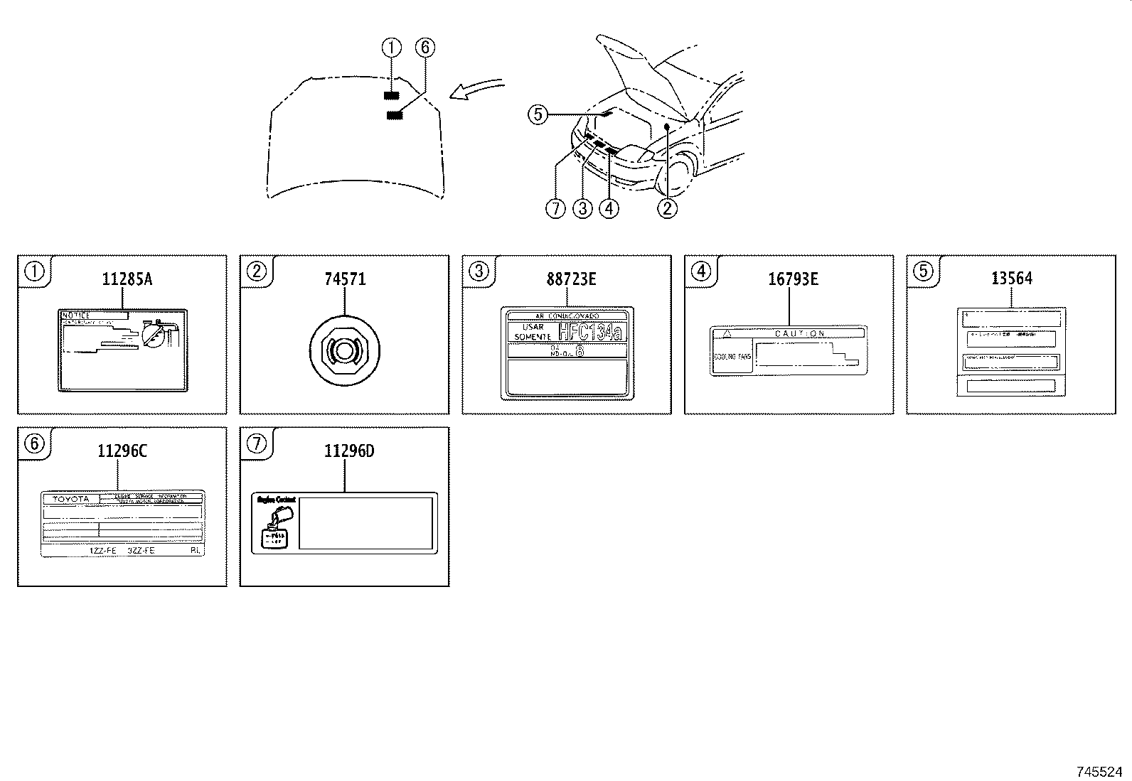 11296-0D030 LABEL, ENGINE SERVICE INFORMATION product image