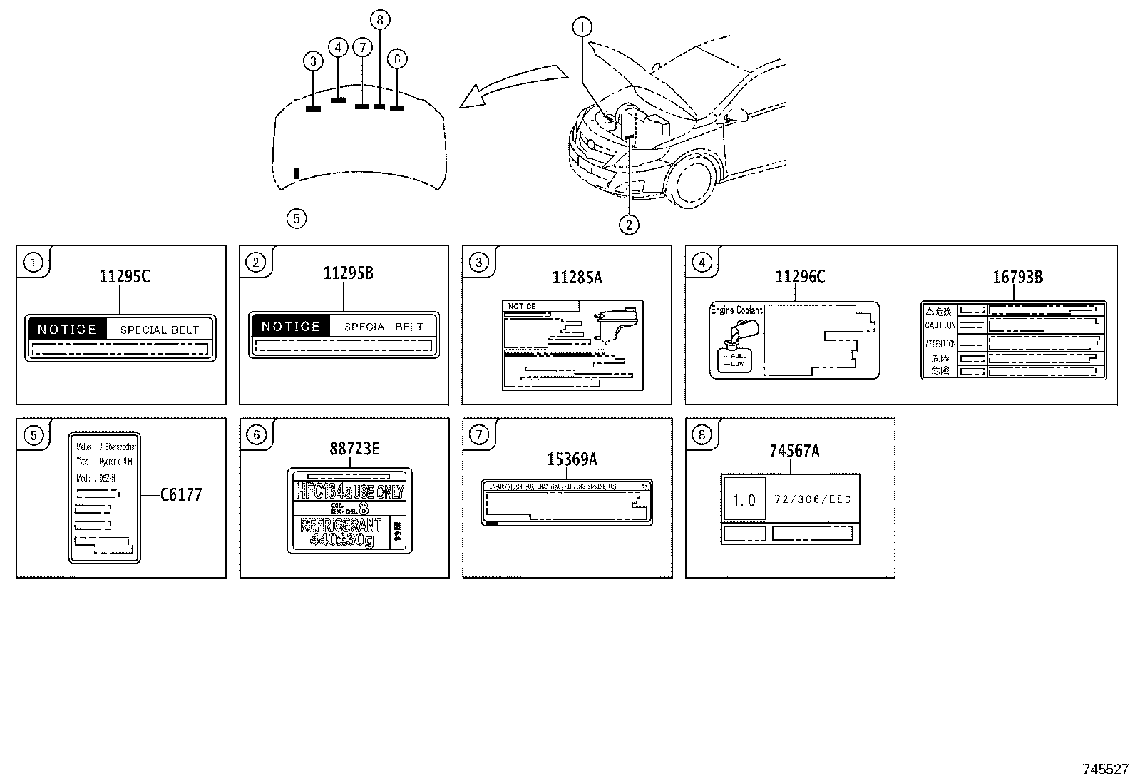 11285-26010 LABEL, COOLANT SYSTEM NOTICE product image