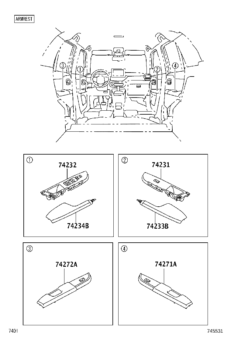 74348-BZ080-B0 HOLDER, VISOR product image