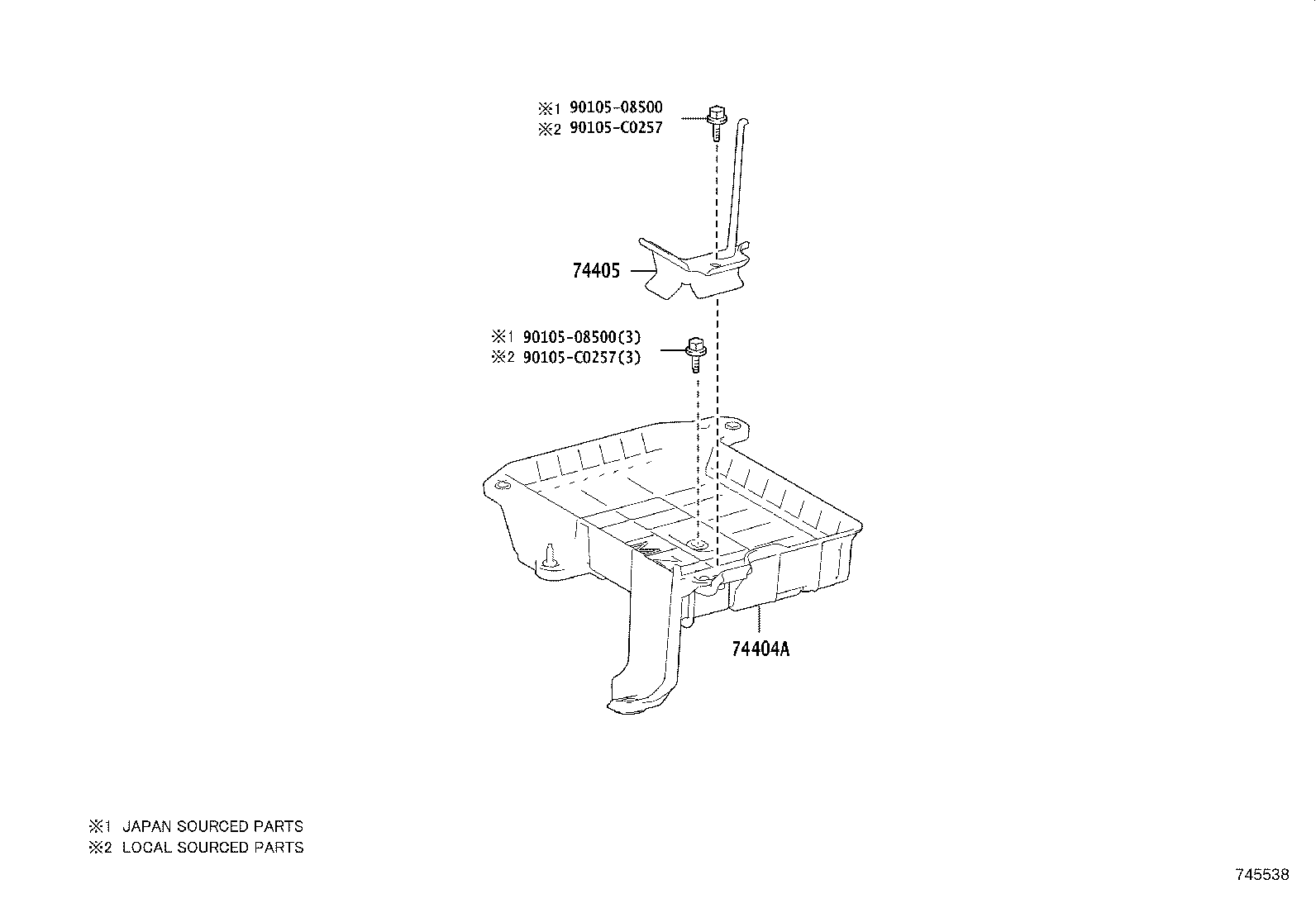 74451-02160 BOLT, BATTERY CLAMP product image