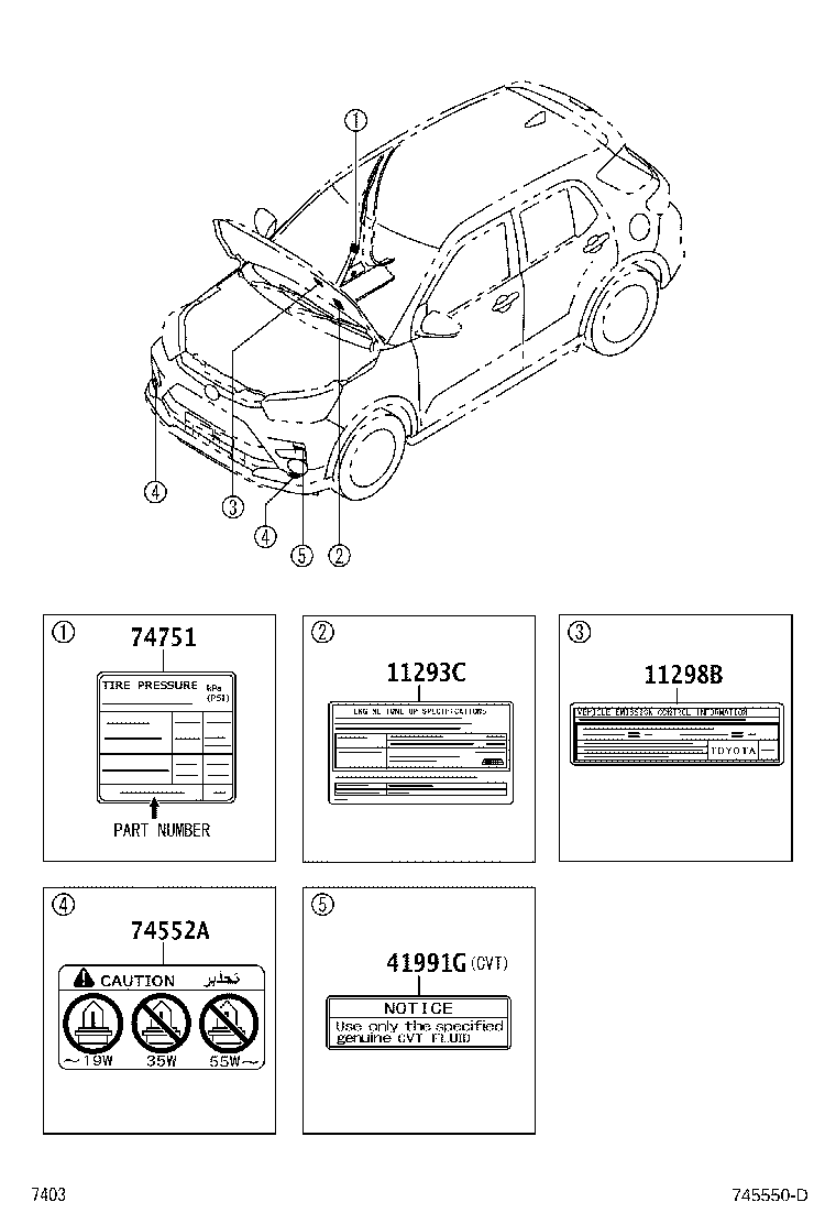 Toyota 11298-BZ180 LABEL, EMISSION CONTROL INFORMATION