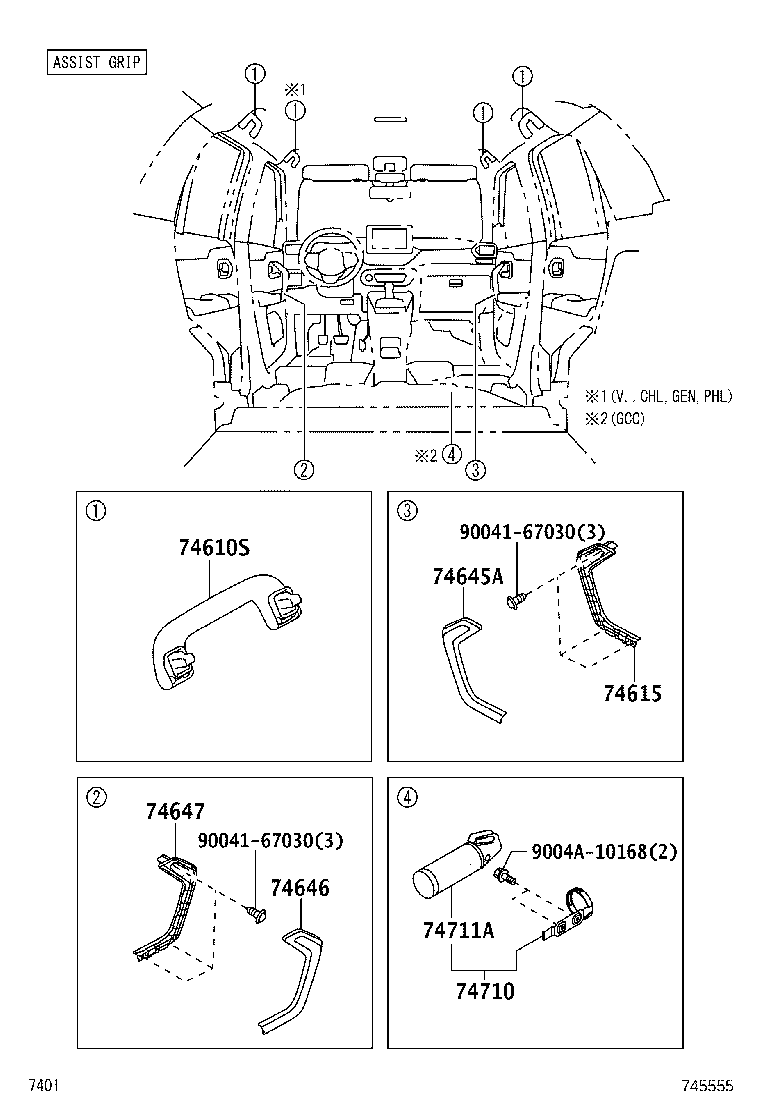 74348-BZ080-B0 HOLDER, VISOR product image