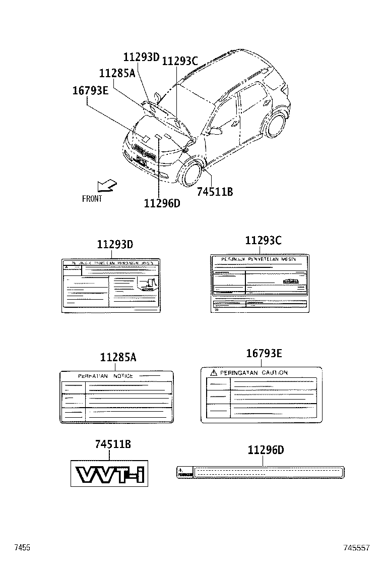 42661-BZ830 LABEL, TIRE PRESSURE INFORMATION product image