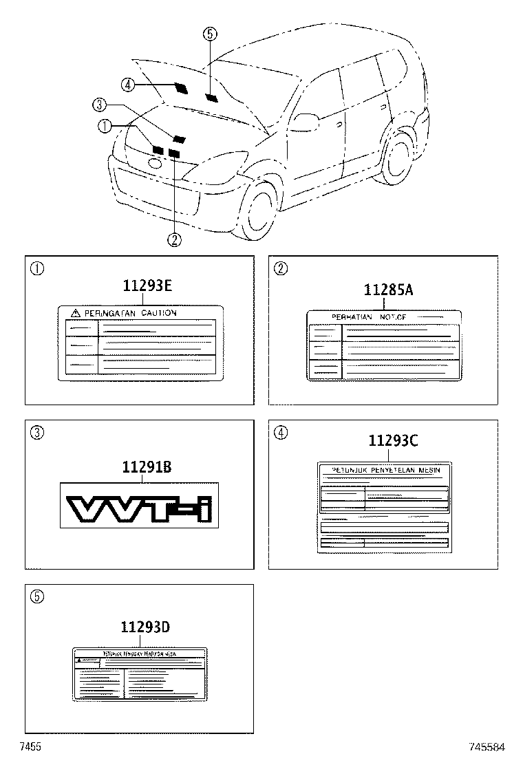 69349-BZ010 LABEL, CHILD PROTECTOR INFORMATION, LH product image