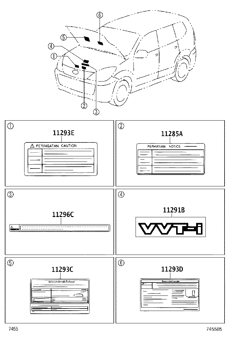 69349-BZ010 LABEL, CHILD PROTECTOR INFORMATION, LH product image