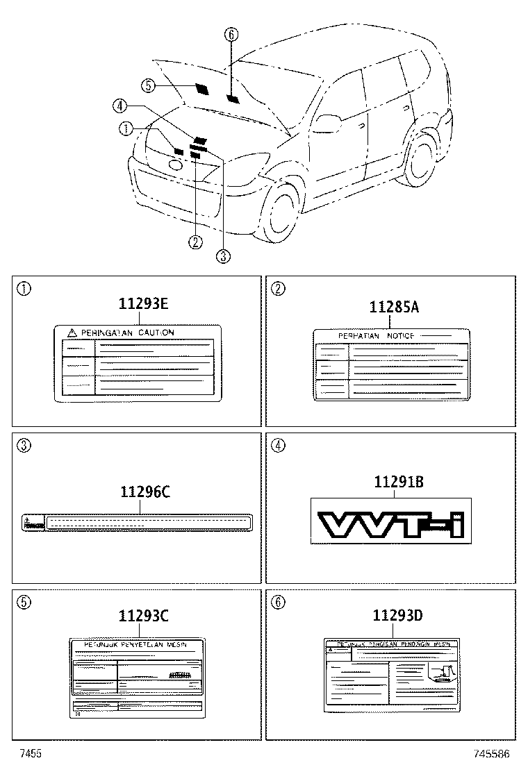 69349-BZ010 LABEL, CHILD PROTECTOR INFORMATION, LH product image
