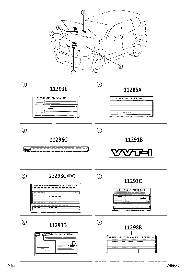69349-BZ010 LABEL, CHILD PROTECTOR INFORMATION, LH product image