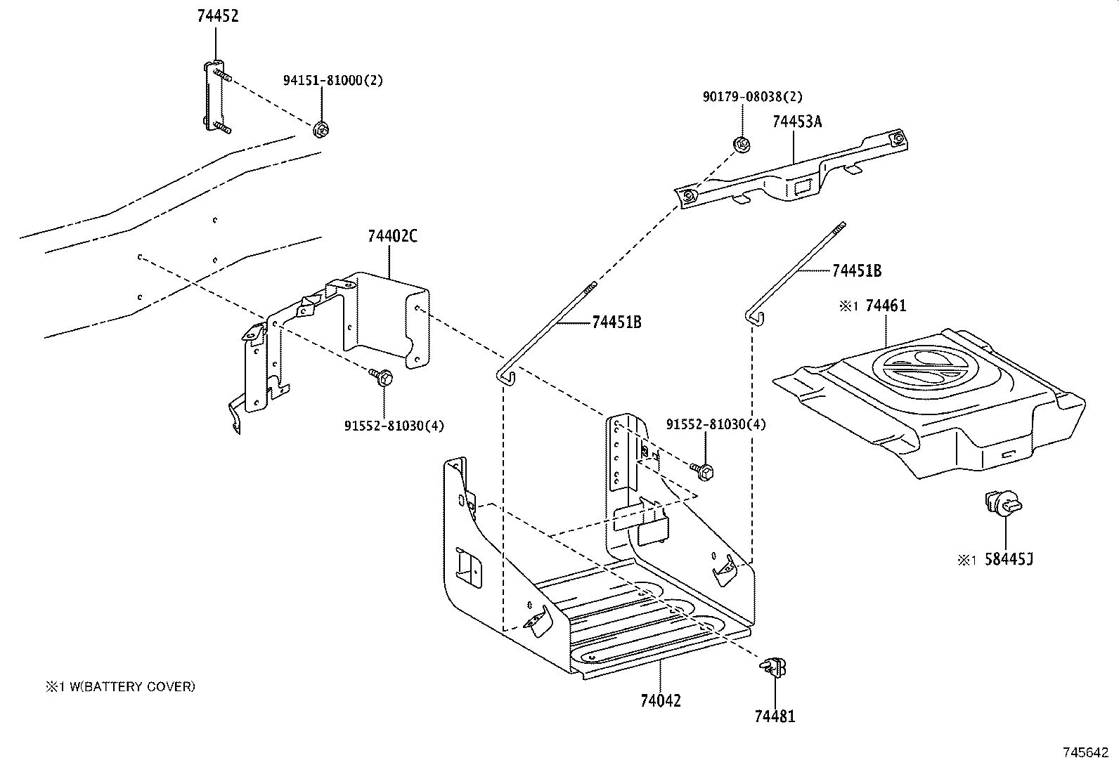 74401-37150 BRACKET, BATTERY, NO.1 product image