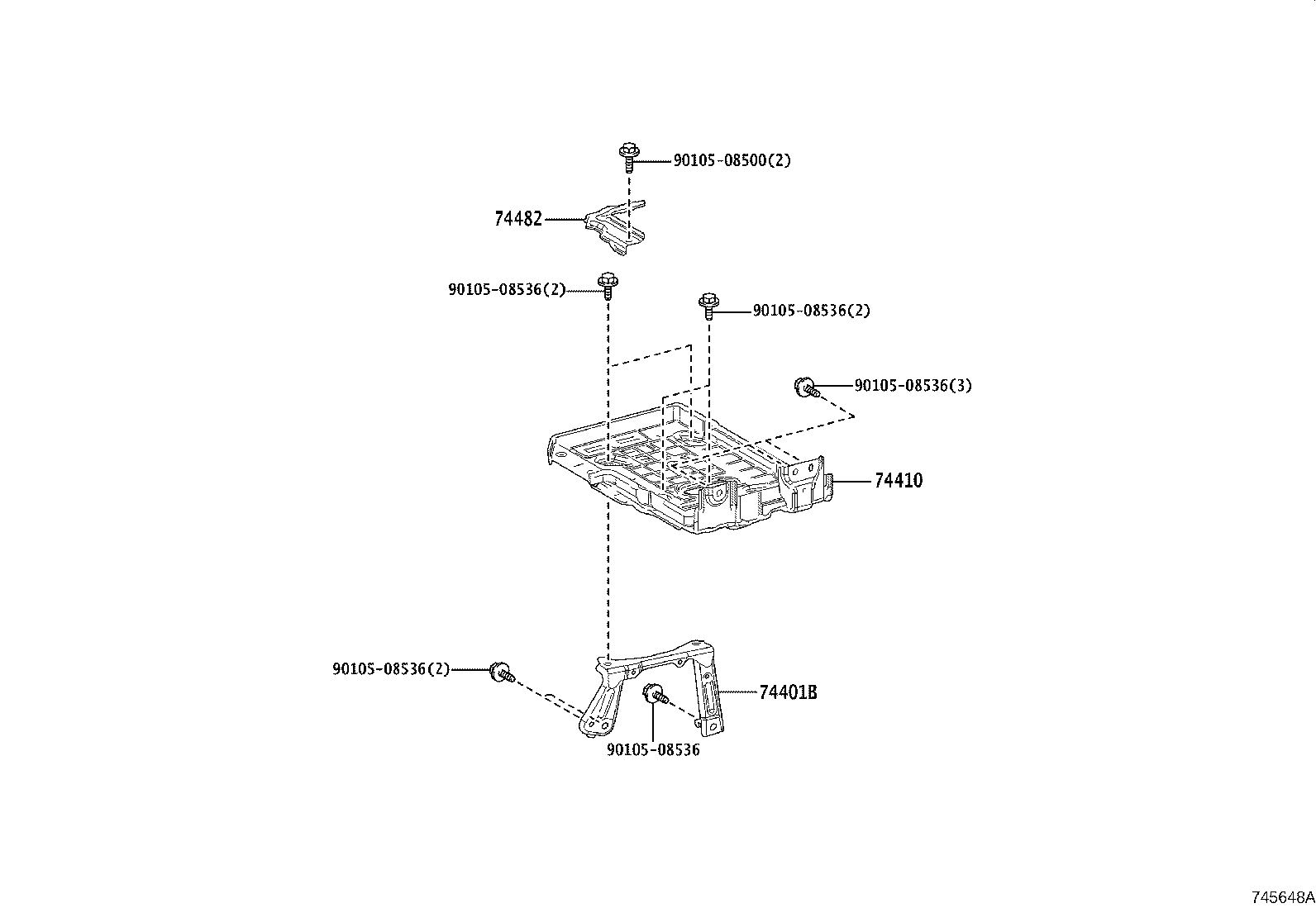 74401-60080 BRACKET SUB-ASSY, BATTERY CARRIER product image