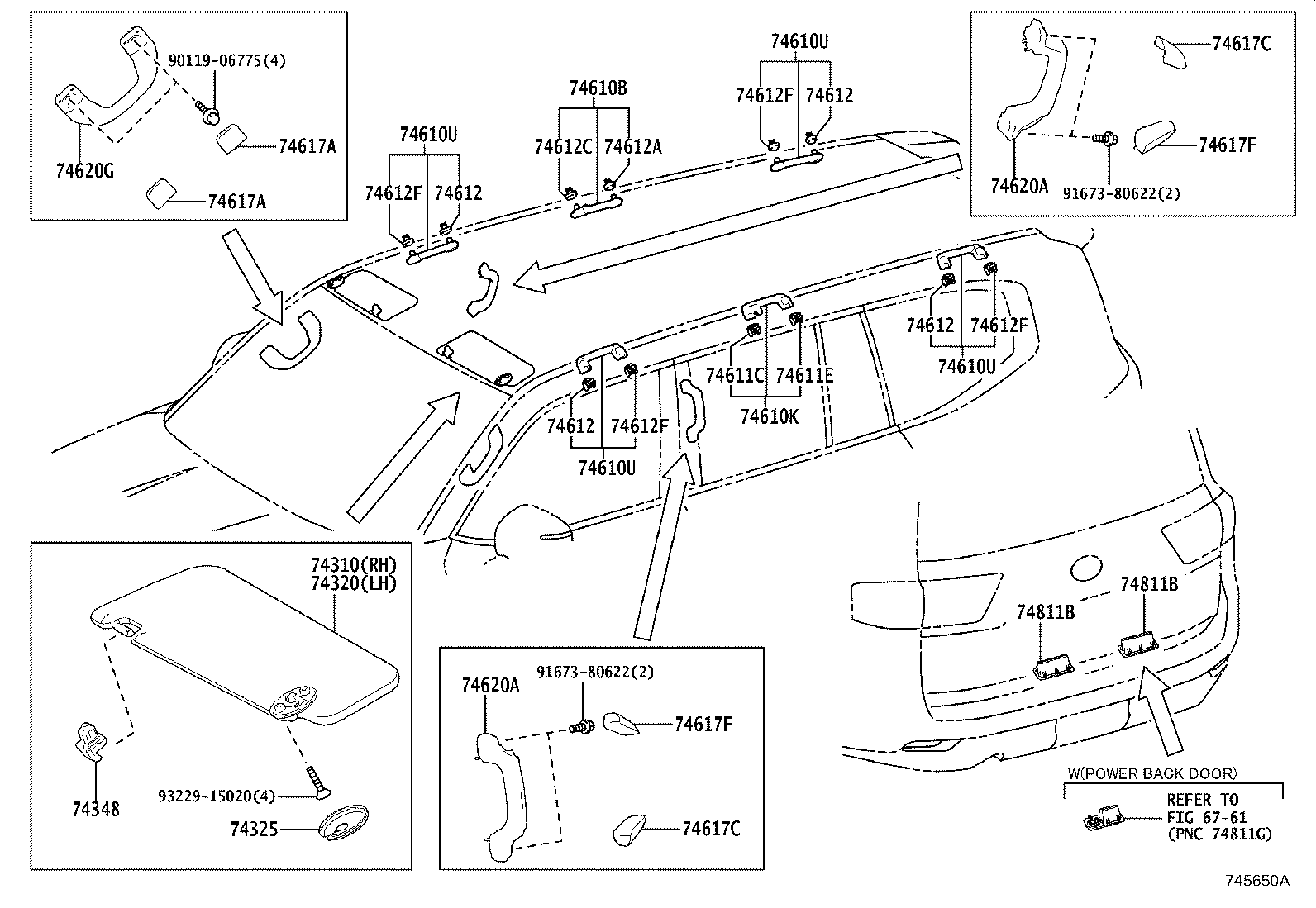 74232-60840 PANEL, FRONT ARMREST BASE, UPPER LH product image