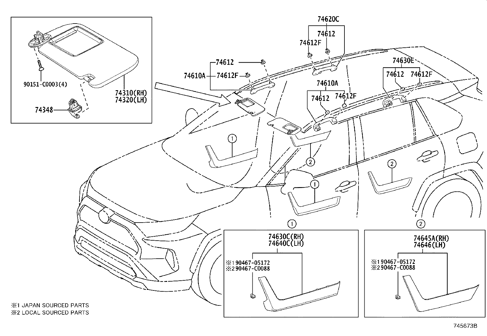 74272-0R200 PANEL, REAR DOOR ARMREST BASE, UPPER LH product image