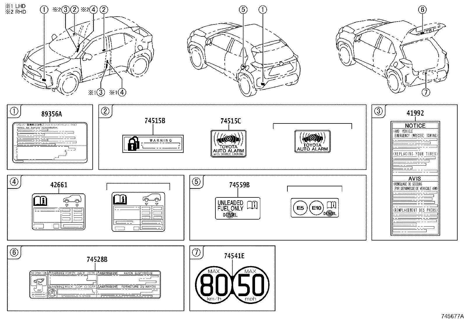 42661-0DB40 LABEL, TIRE PRESSURE INFORMATION product image