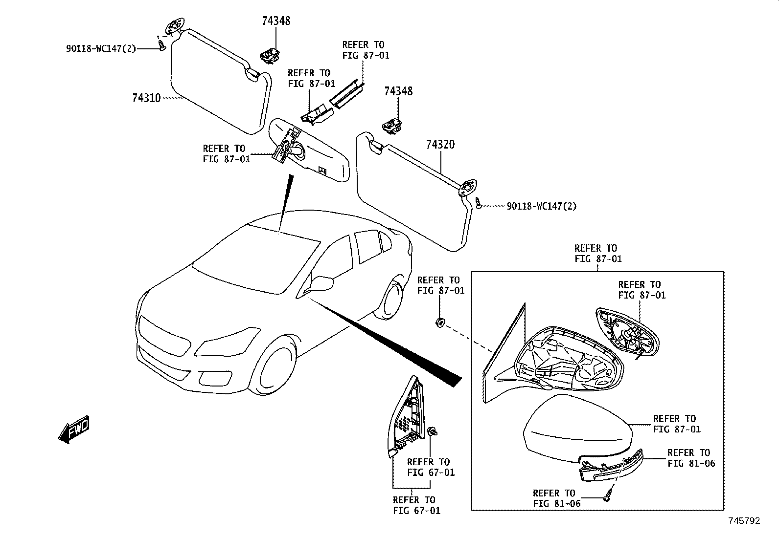 74348-WC004 HOLDER, VISOR product image