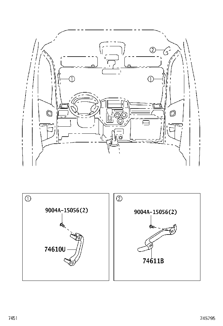 74348-BZ100-B0 HOLDER, VISOR, RH product image