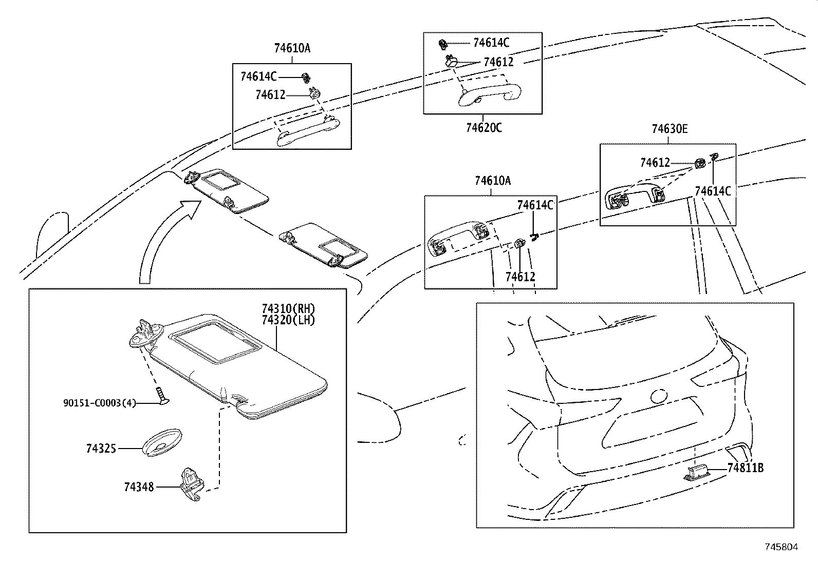 74231-0E100 PANEL, FRONT ARMREST BASE, UPPER RH product image