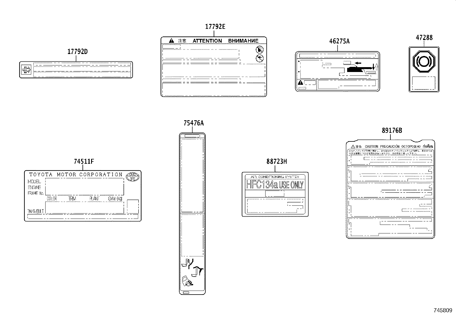 17792-11780 LABEL, EMISSION CONTROL DEVICE INFORMATION product image