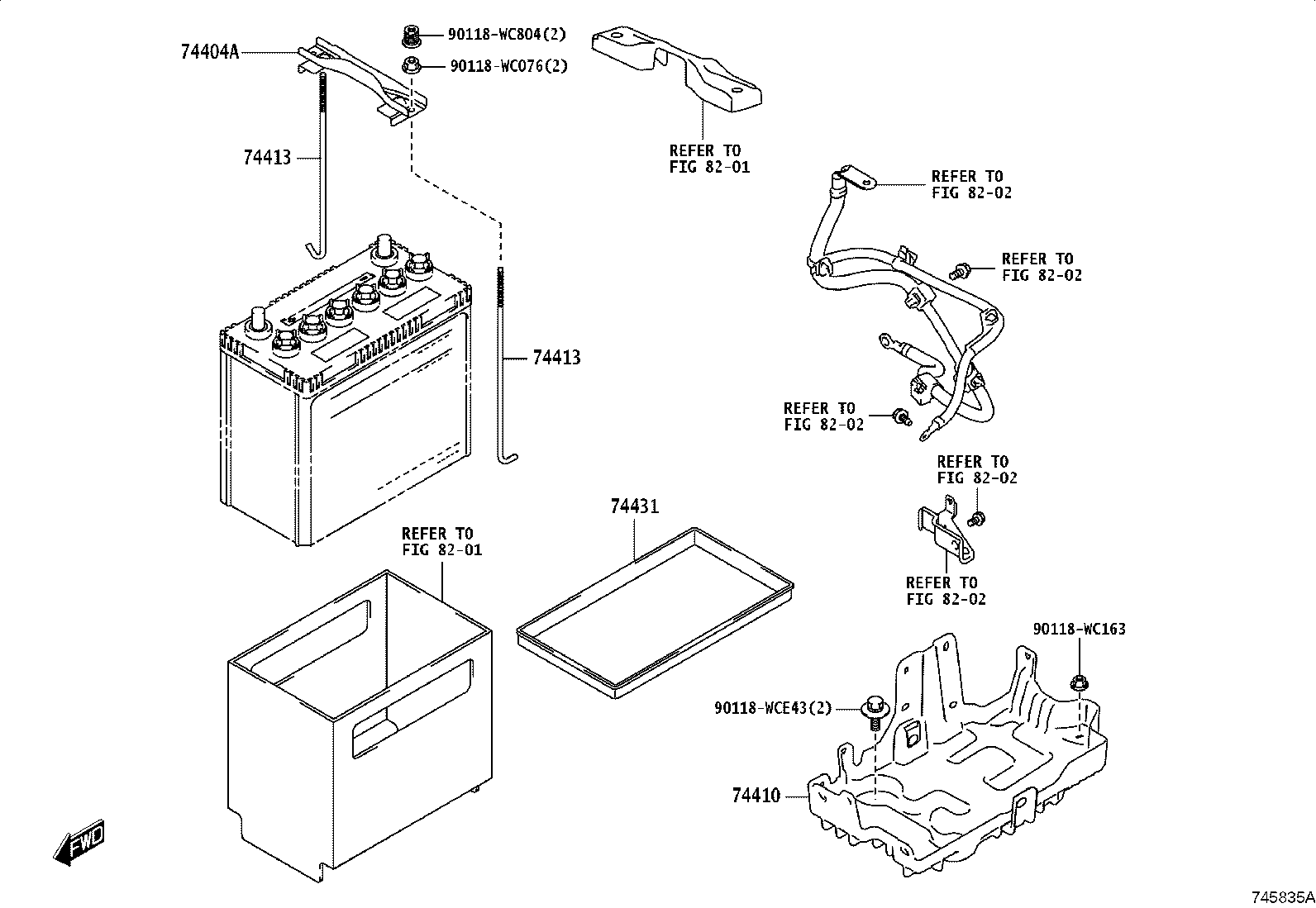 74410-WC016 CARRIER ASSY, BATTERY product image
