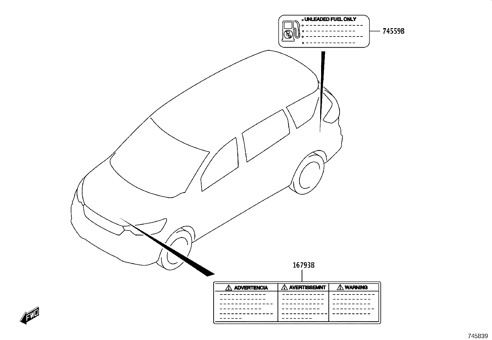 42661-WC006 LABEL, TIRE PRESSURE INFORMATION product image