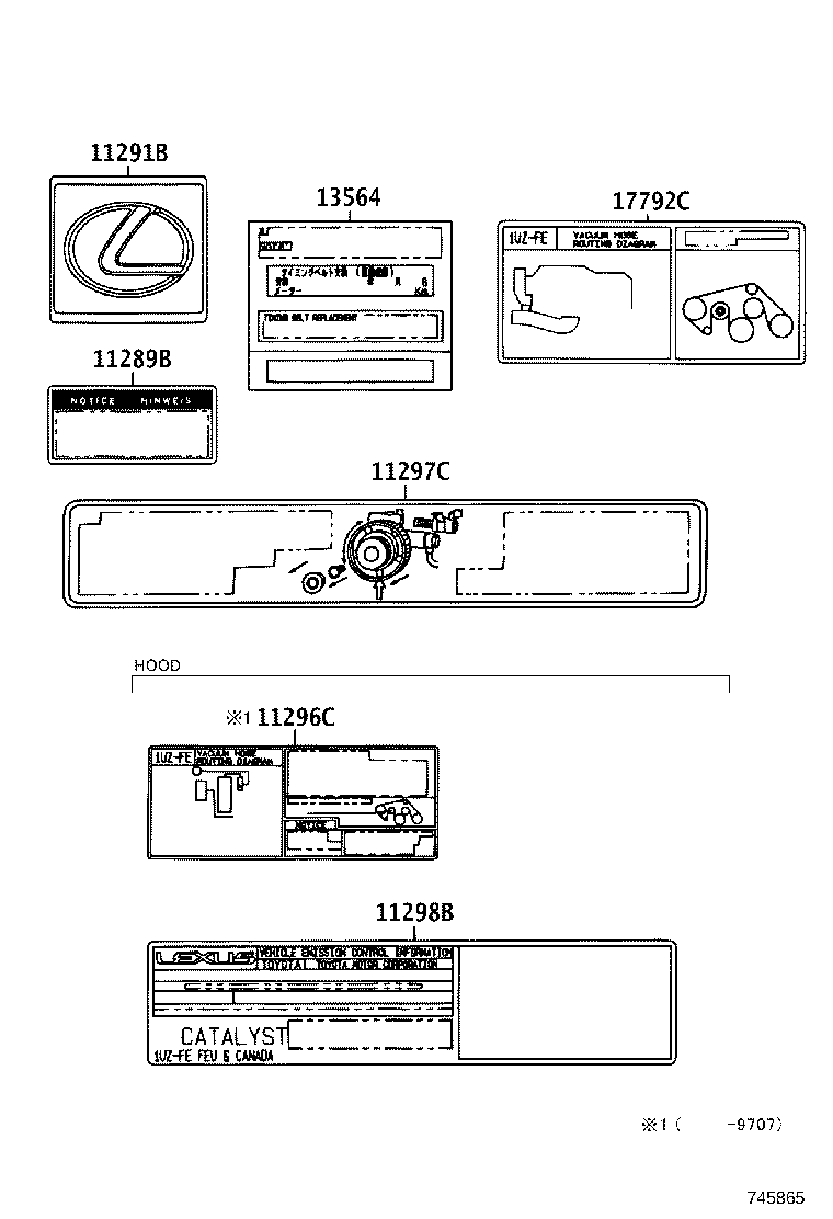 11298-50102 LABEL, EMISSION CONTROL INFORMATION product image