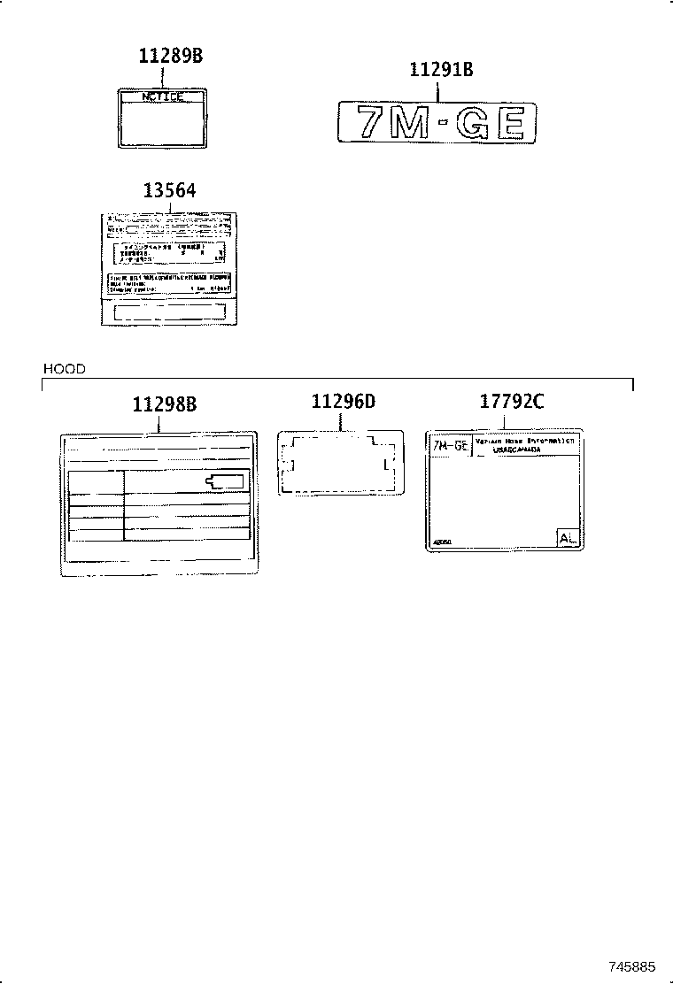 11298-42340 LABEL, EMISSION CONTROL INFORMATION product image