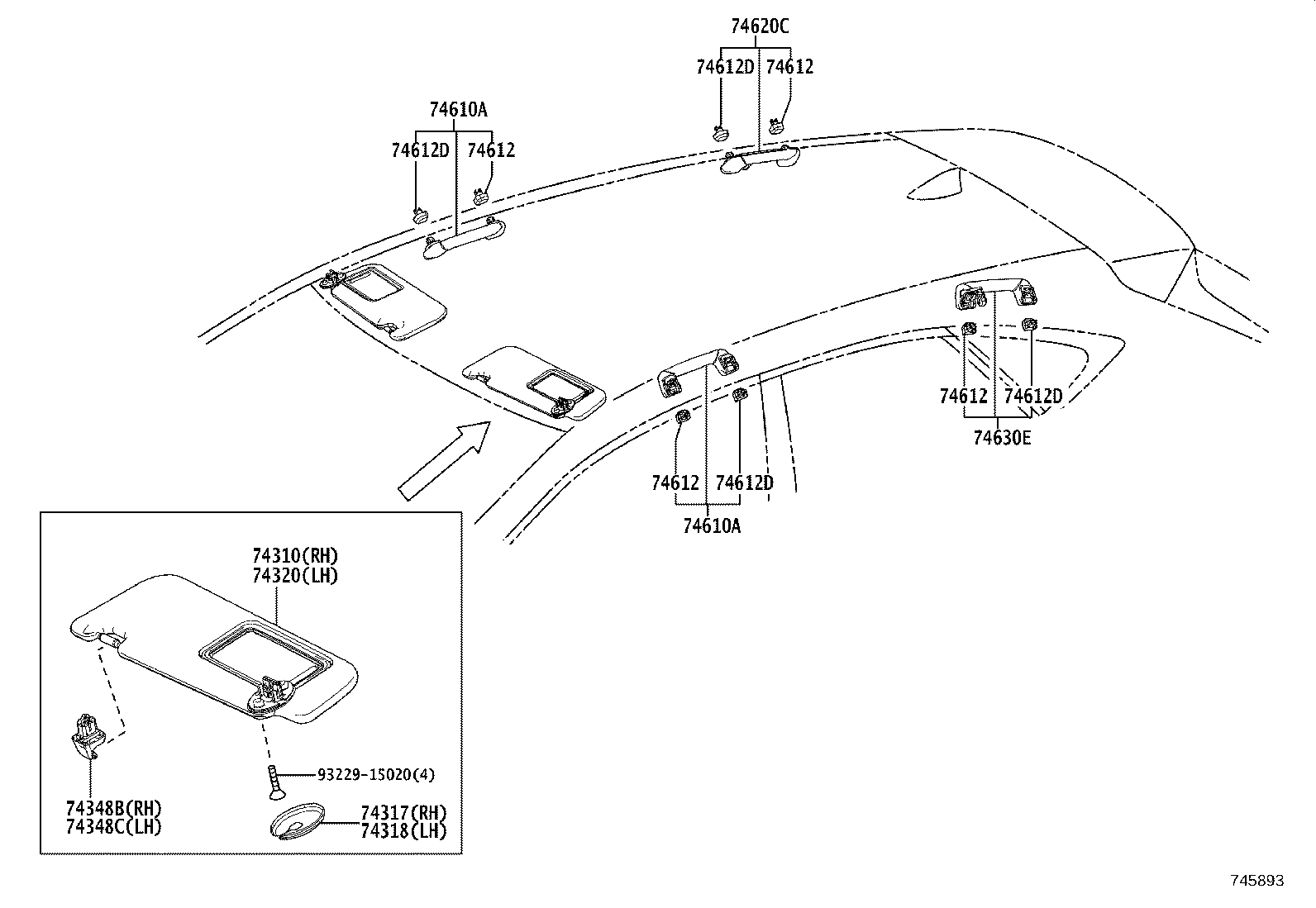 74232-78010 PANEL, FRONT ARMREST BASE, UPPER LH product image