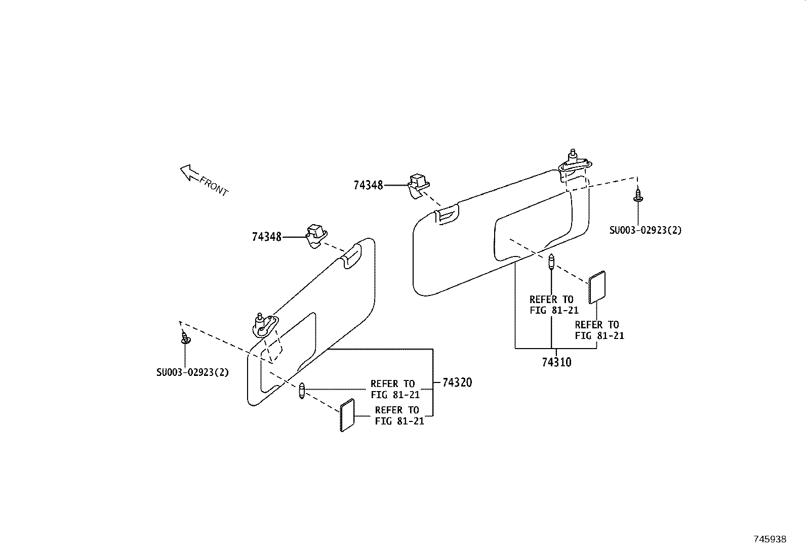 SU003-10183 PANEL, FRONT ARMREST BASE, UPPER RH product image
