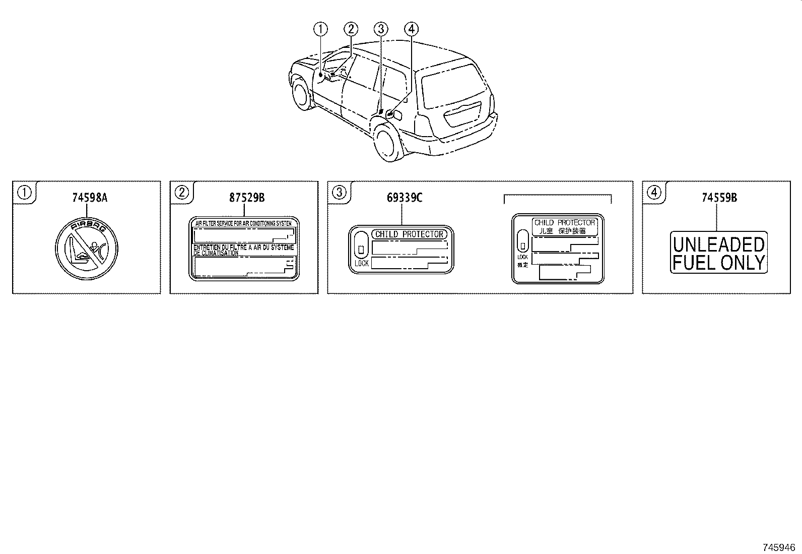 42661-48360 LABEL, TIRE PRESSURE INFORMATION product image