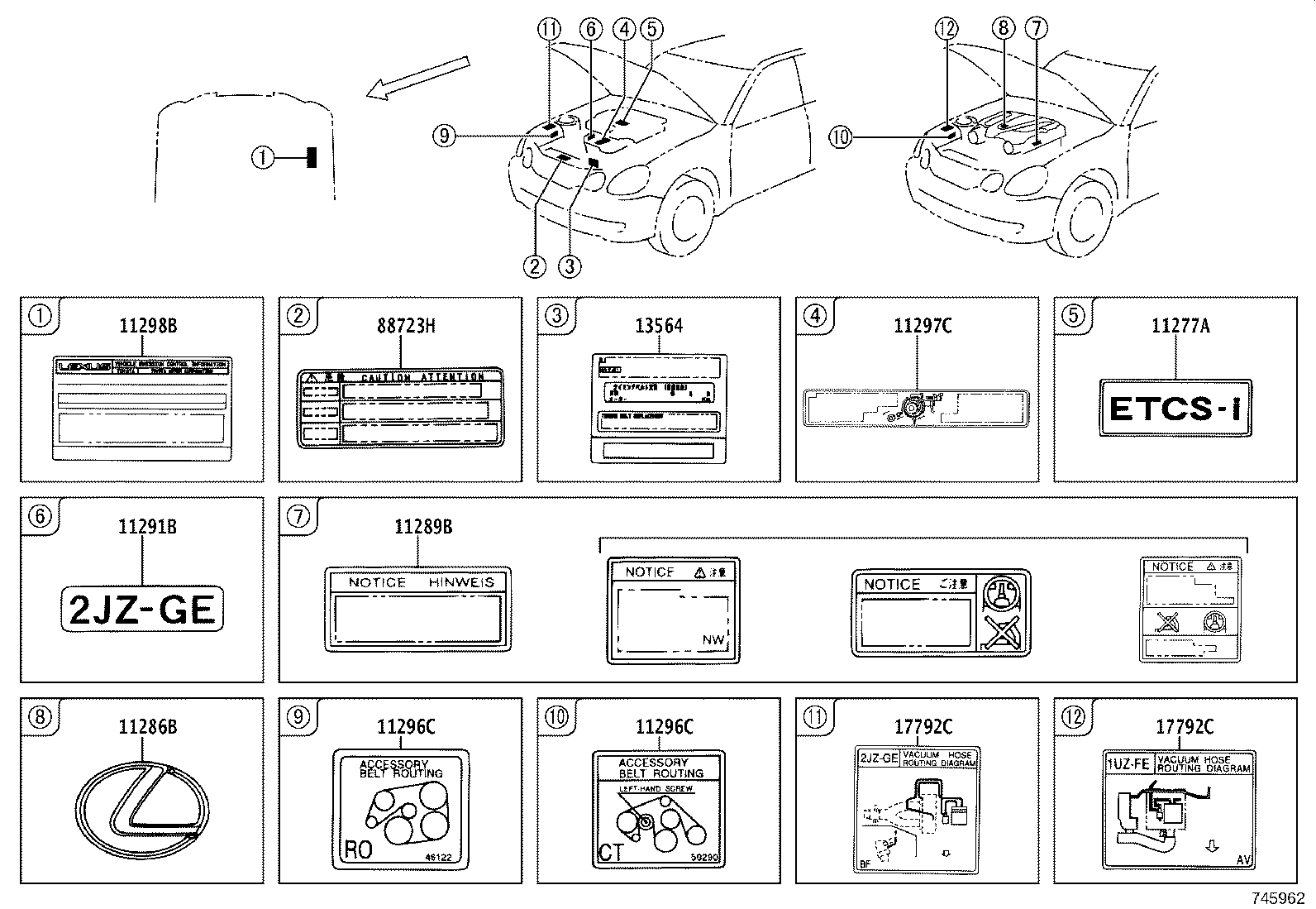 11298-50140 LABEL, EMISSION CONTROL INFORMATION product image